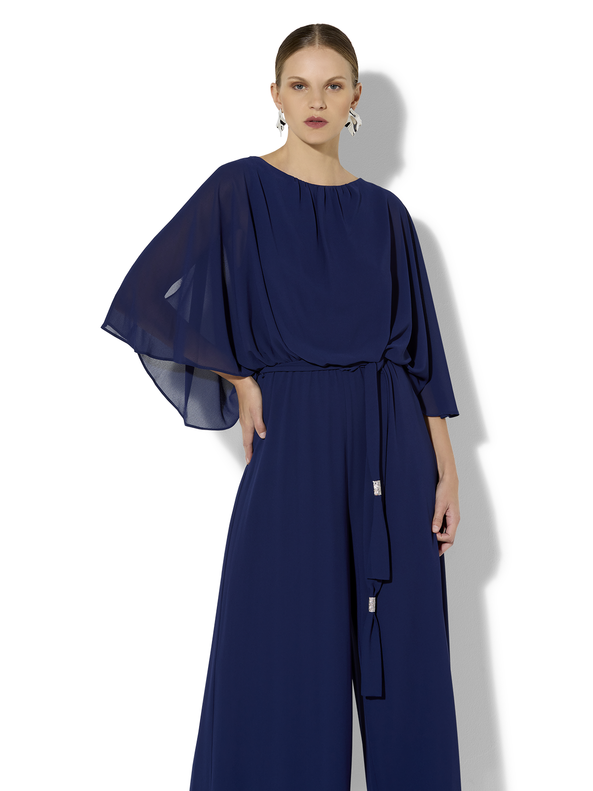Lucien Navy Chiffon Jumpsuit