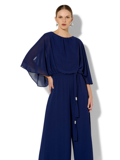 Lucien Navy Chiffon Jumpsuit