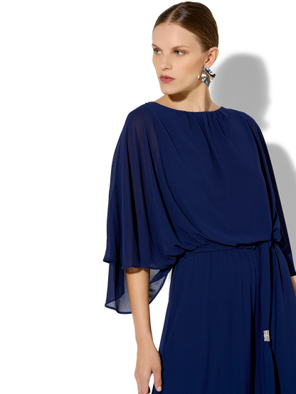 Lucien Navy Chiffon Jumpsuit