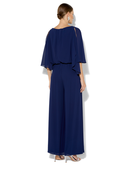 Lucien Navy Chiffon Jumpsuit