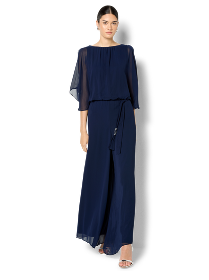 Lucien Navy Chiffon Jumpsuit