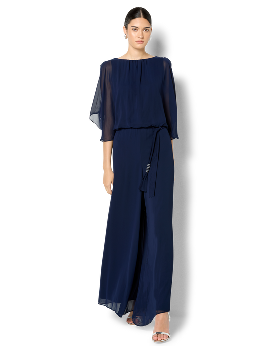 Lucien Navy Chiffon Jumpsuit