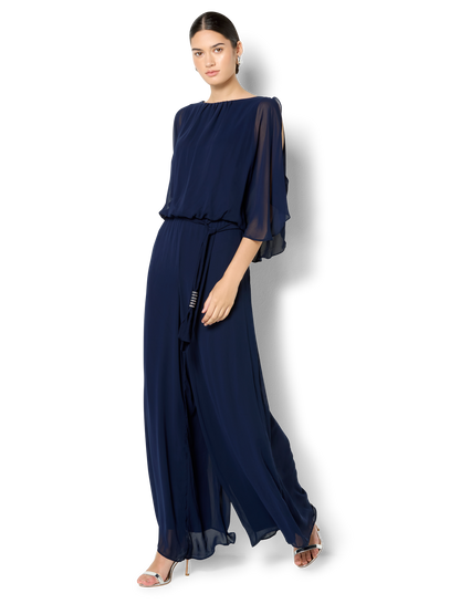 Lucien Navy Chiffon Jumpsuit