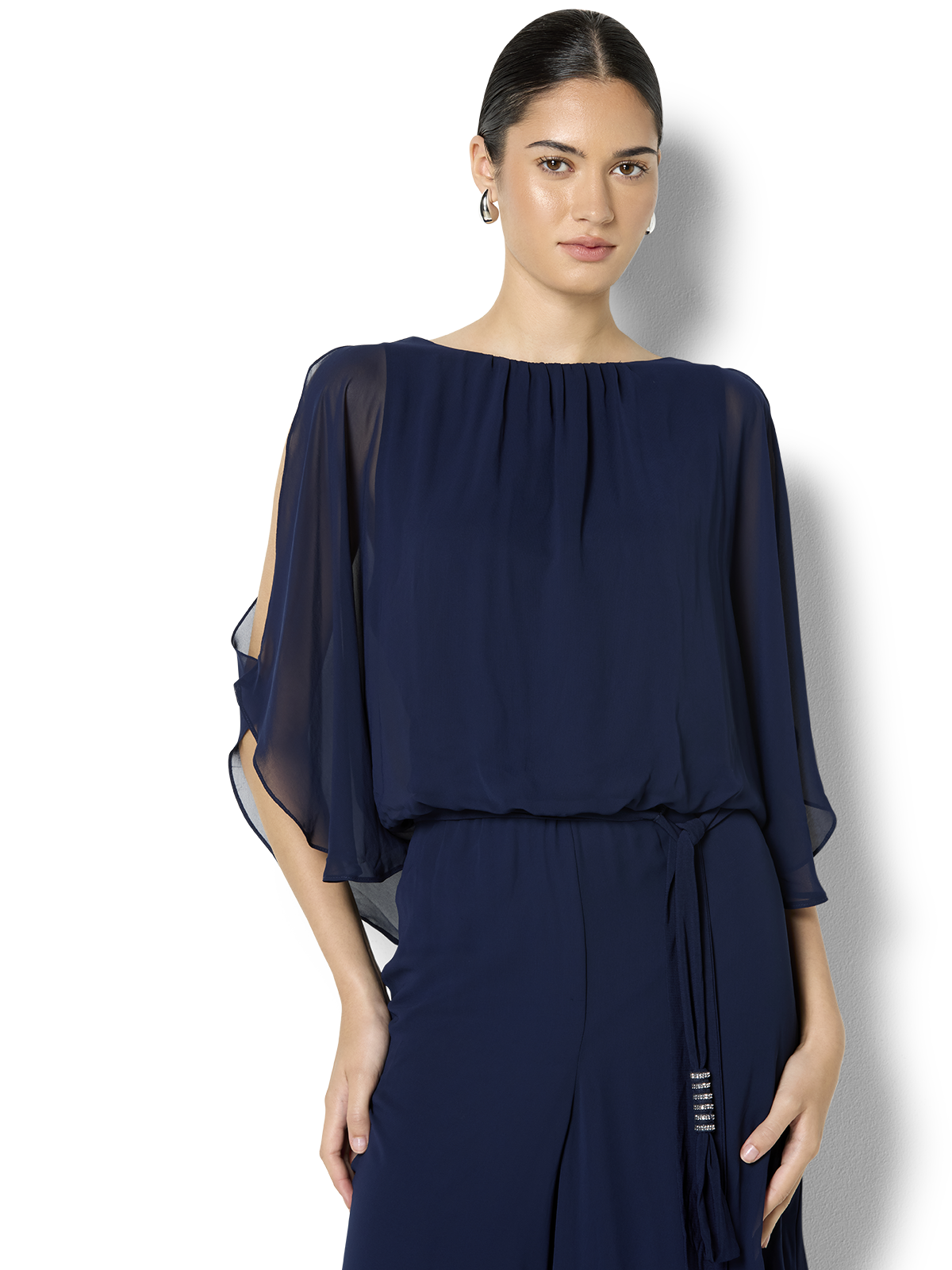 Lucien Navy Chiffon Jumpsuit