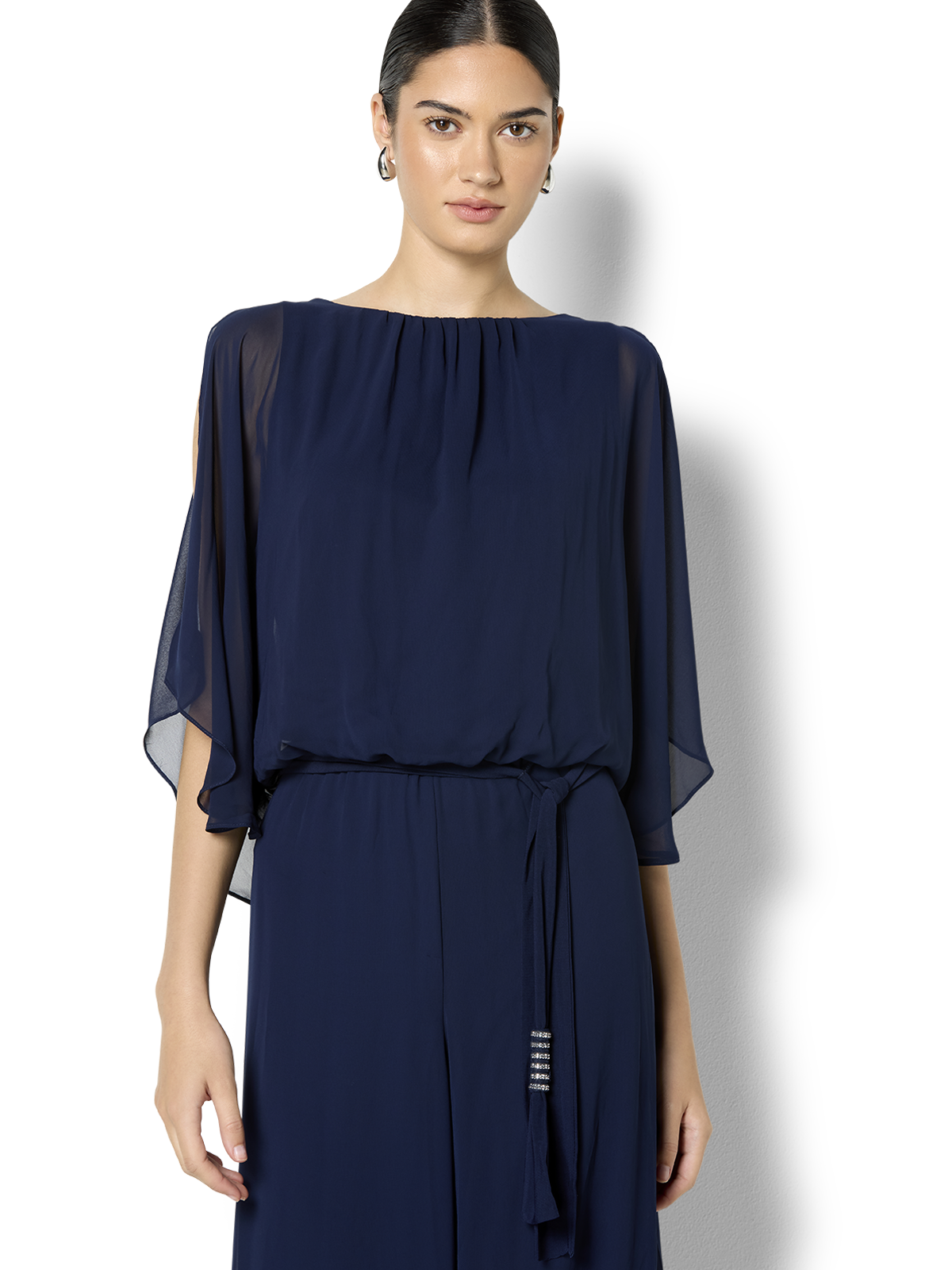 Lucien Navy Chiffon Jumpsuit
