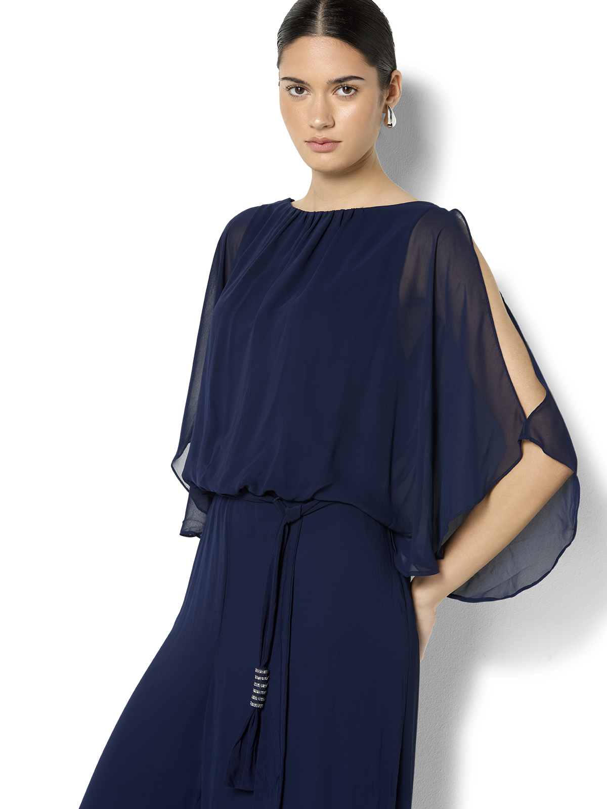 Lucien Navy Chiffon Jumpsuit