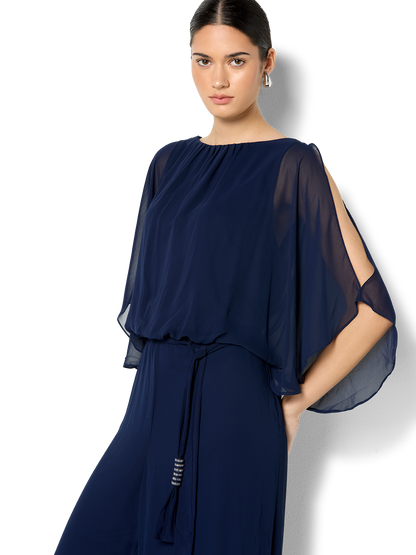 Lucien Navy Chiffon Jumpsuit