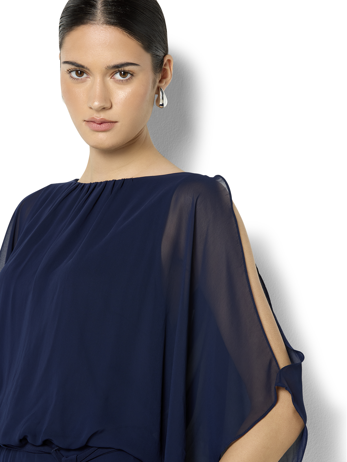 Lucien Navy Chiffon Jumpsuit