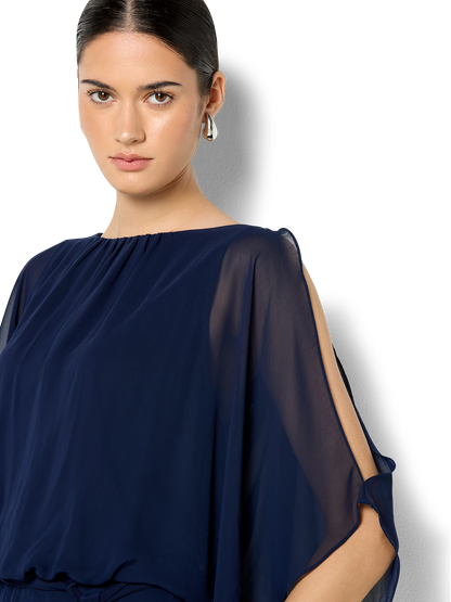 Lucien Navy Chiffon Jumpsuit