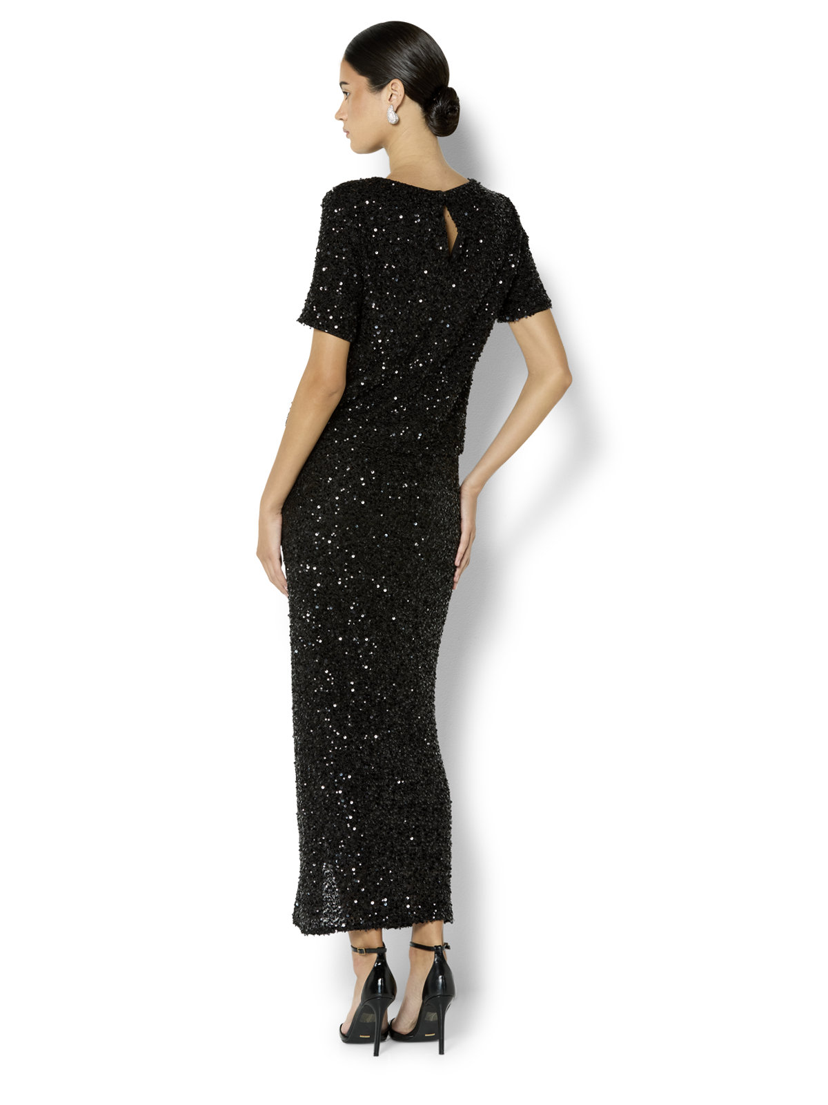 Livia Black Stretch Sequin Skirt