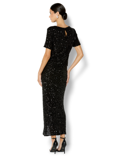 Livia Black Stretch Sequin Skirt