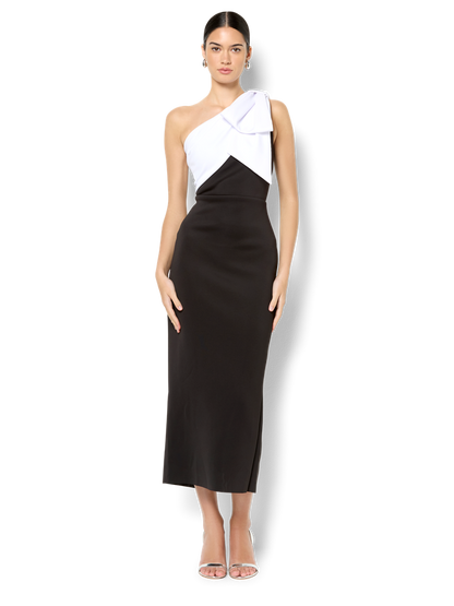 Lowan Duotone One Shoulder Dress