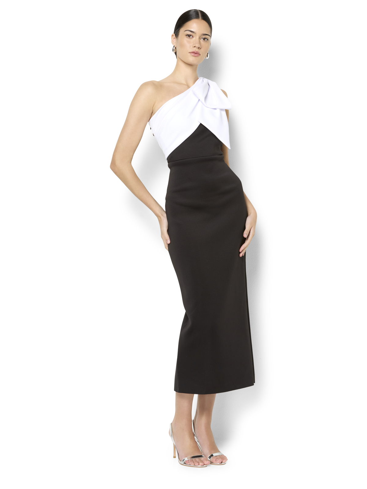 Lowan Duotone One Shoulder Dress