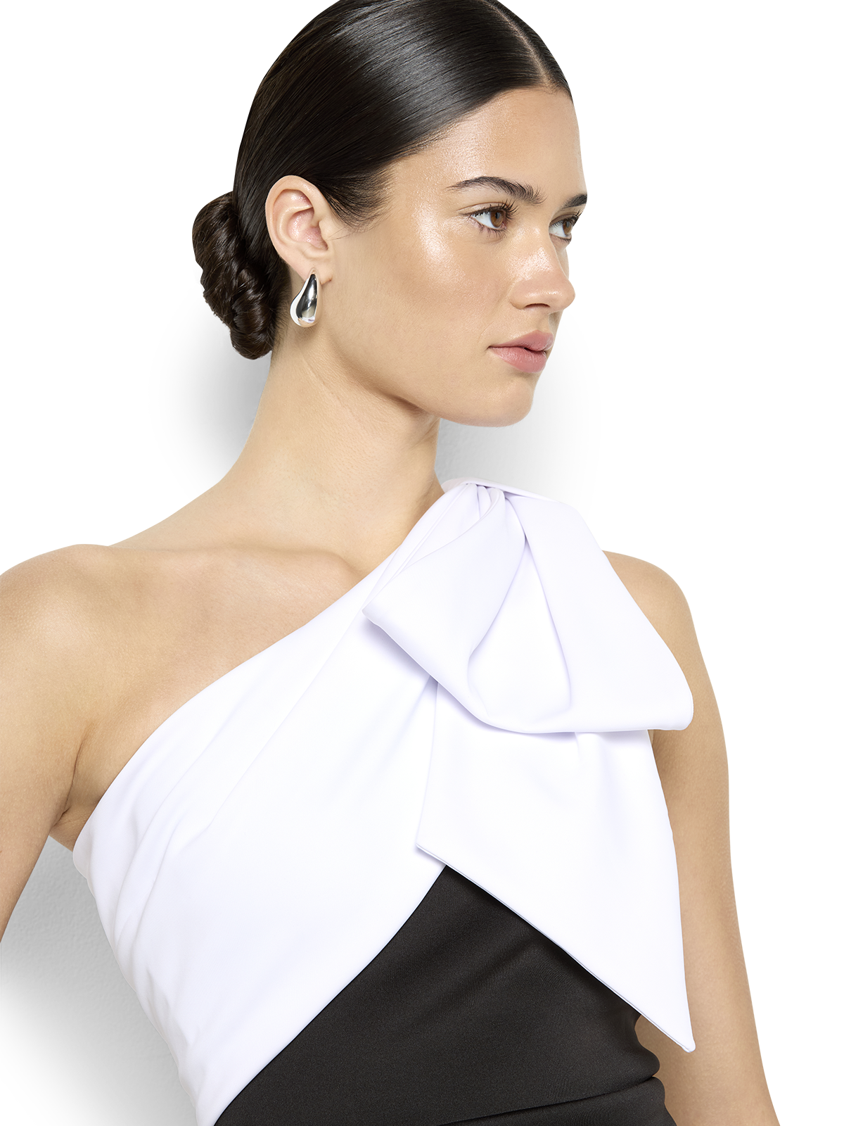 Lowan Duotone One Shoulder Dress