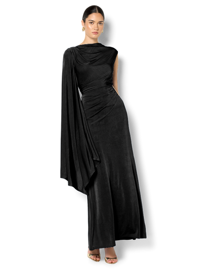 Marnie Black Cape Sleeve Maxi