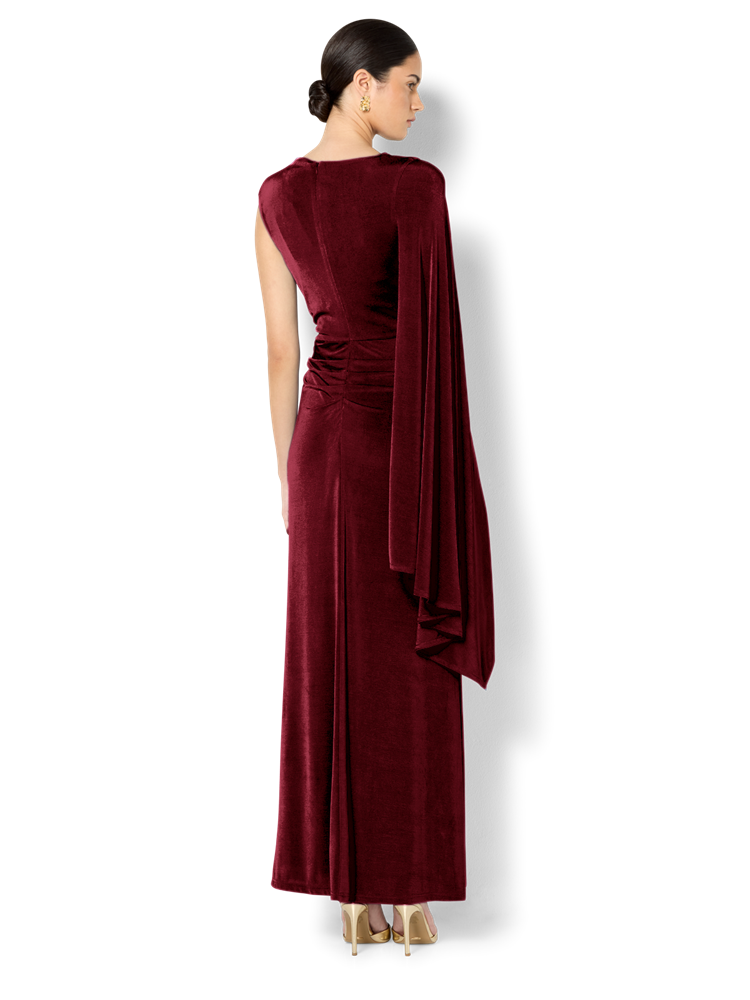 Marnie Merlot Cape Sleeve Maxi