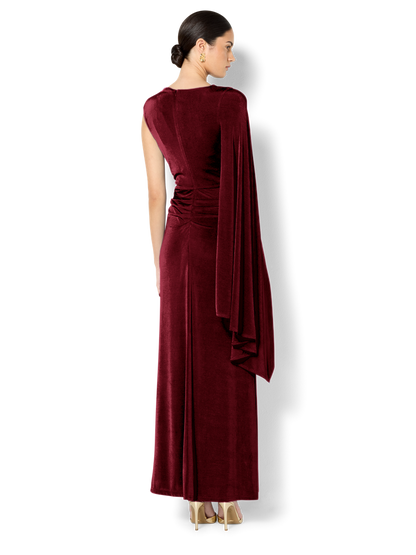 Marnie Merlot Cape Sleeve Maxi