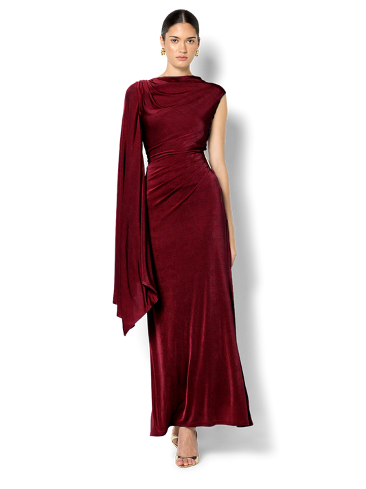 Marnie Merlot Cape Sleeve Maxi