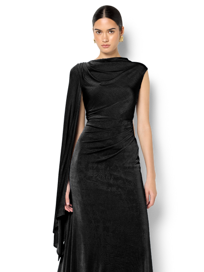 Marnie Black Cape Sleeve Maxi