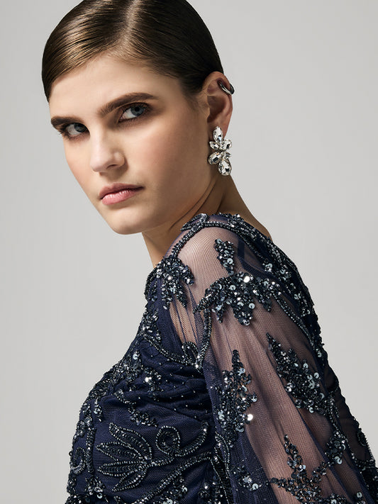 Maude Silver Crystal Earrings