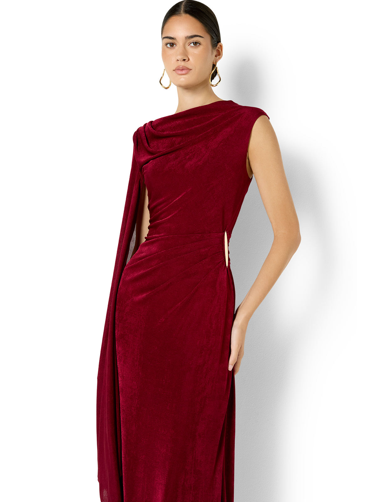 Marnie Merlot Cape Sleeve Maxi