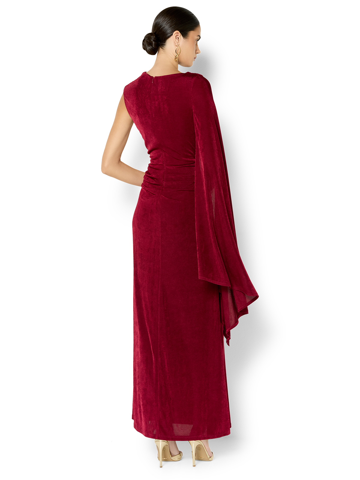 Marnie Merlot Cape Sleeve Maxi