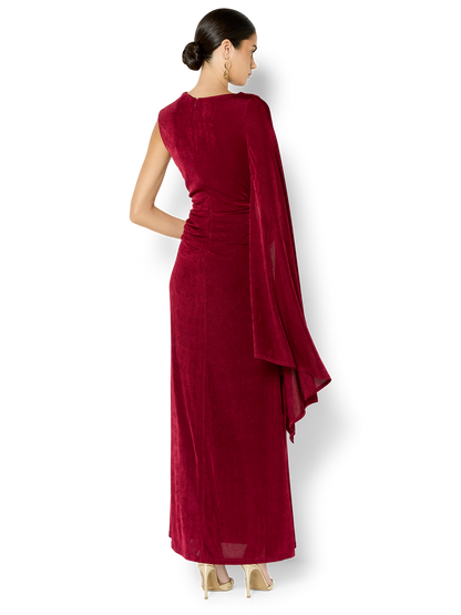 Marnie Merlot Cape Sleeve Maxi