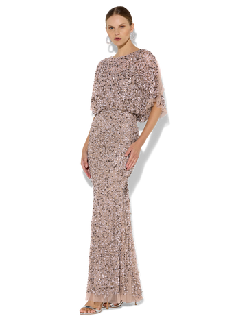 Mimi Vintage Pink Hand Beaded Gown