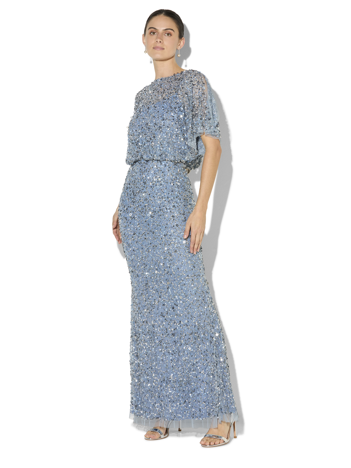 Mimi Sky Blue Hand Beaded Gown