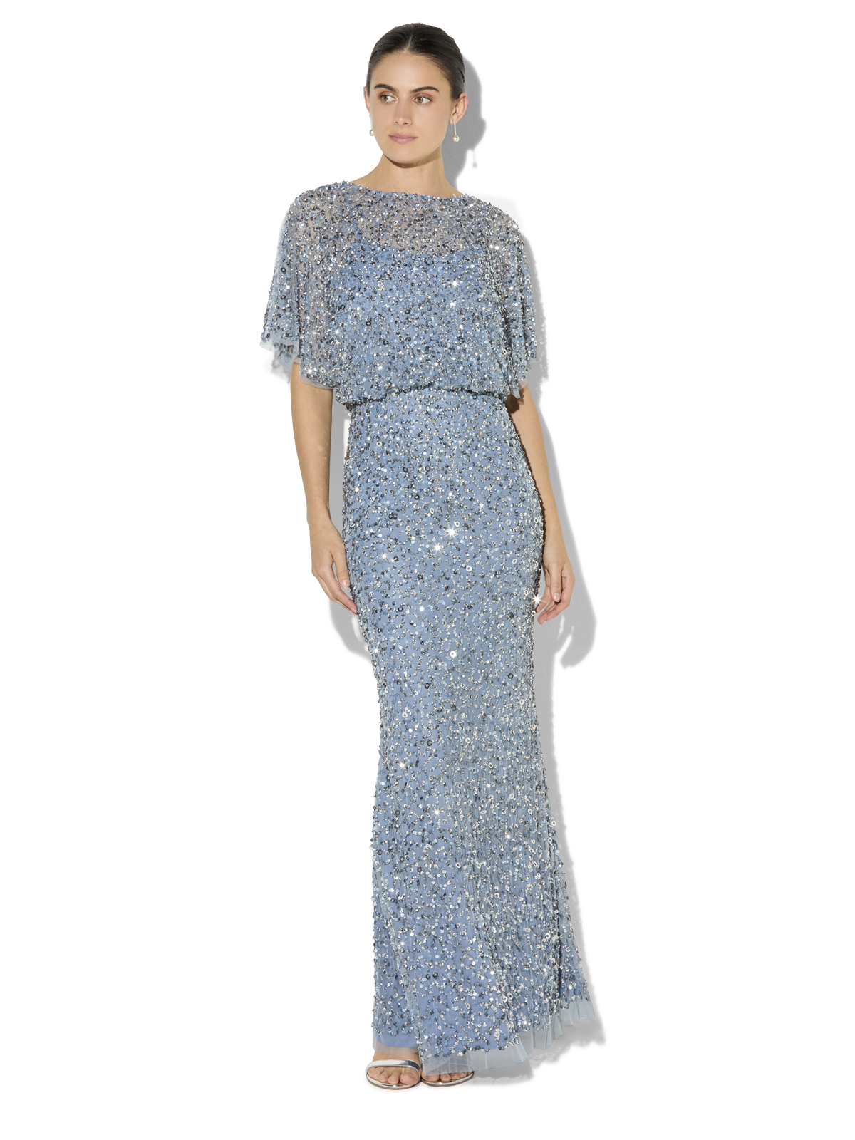 Mimi Sky Blue Hand Beaded Gown