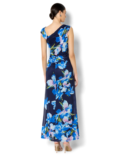 Marlie Navy Floral Print Mesh Dress