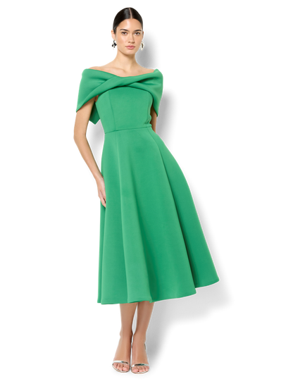 Mica Emerald Off The Shoulder Dress