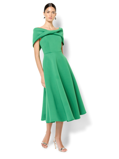 Mica Emerald Off The Shoulder Dress