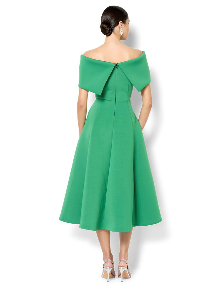 Mica Emerald Off The Shoulder Dress