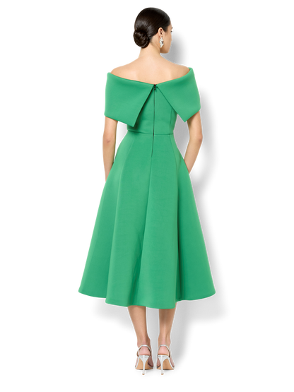 Mica Emerald Off The Shoulder Dress