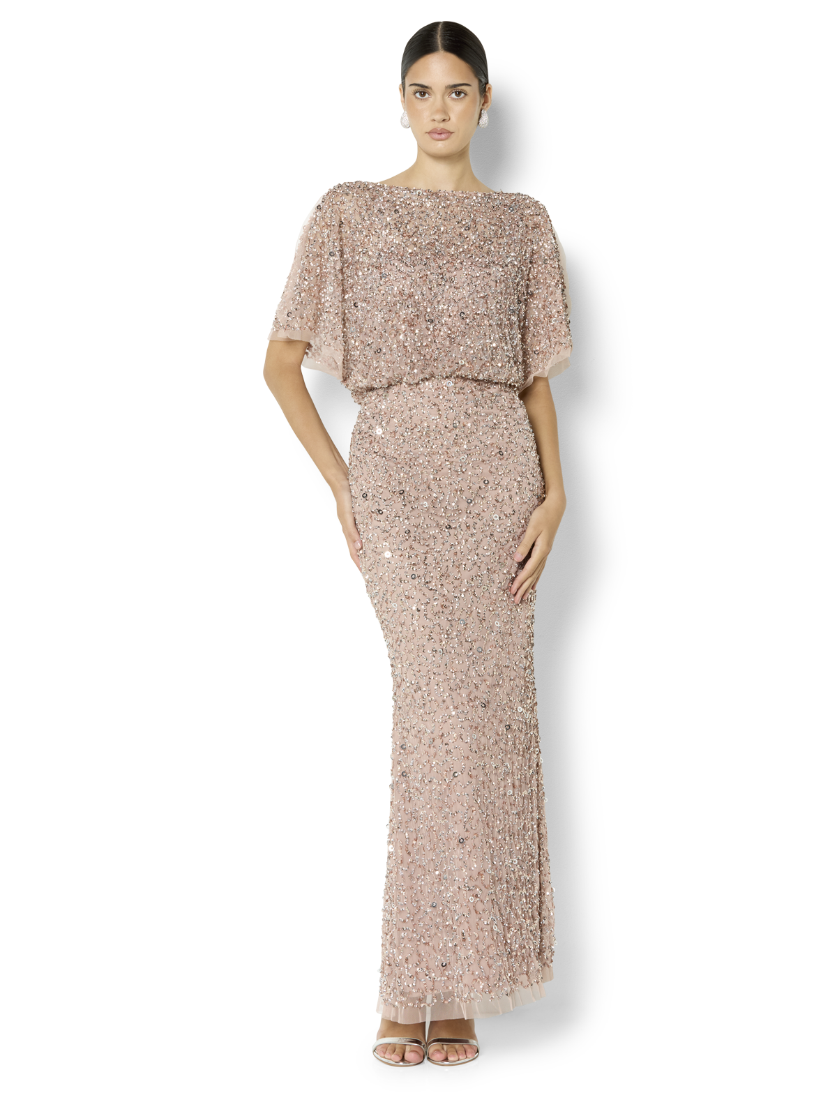 Mimi Vintage Pink Hand Beaded Gown