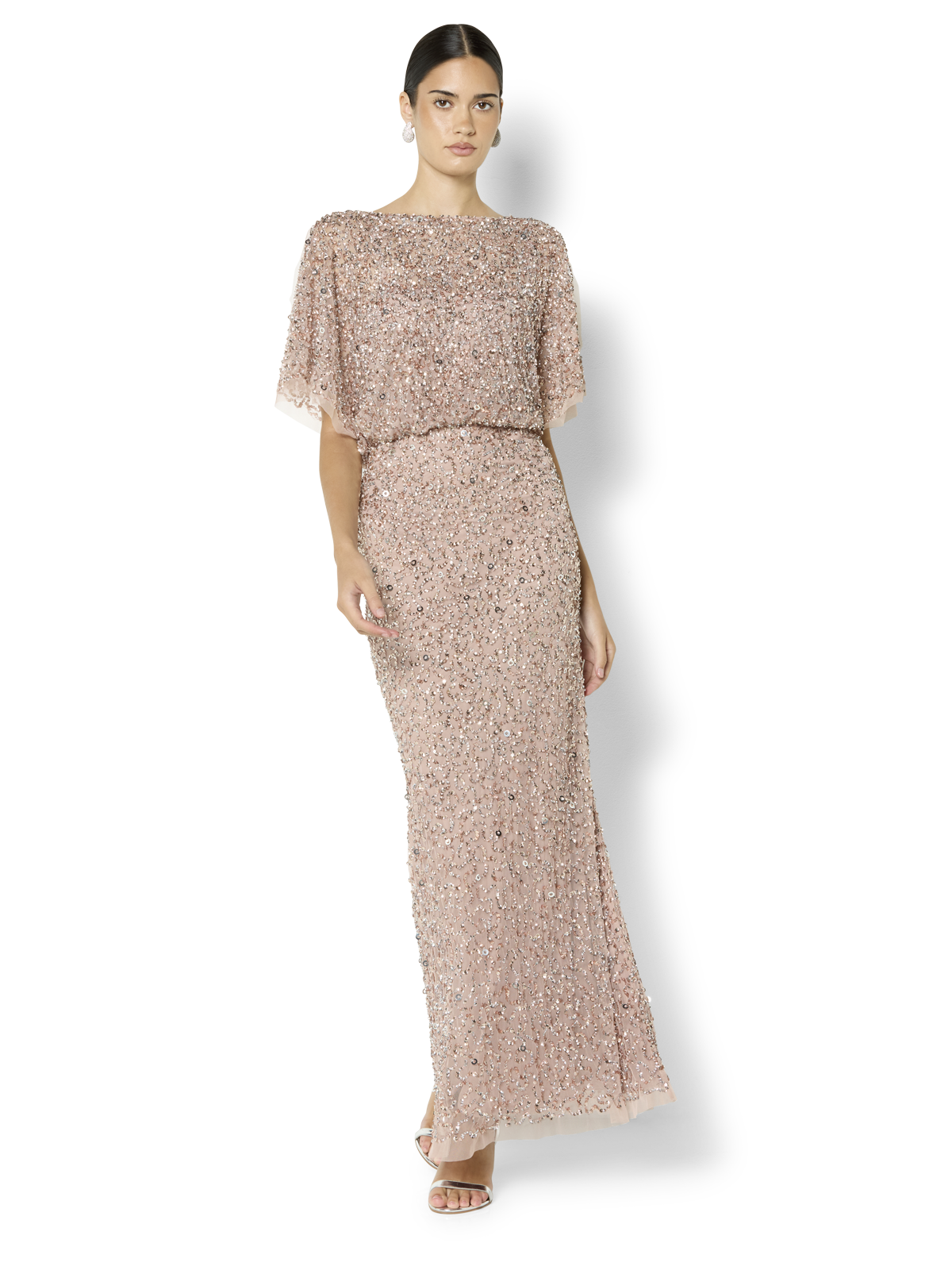 Mimi Vintage Pink Hand Beaded Gown