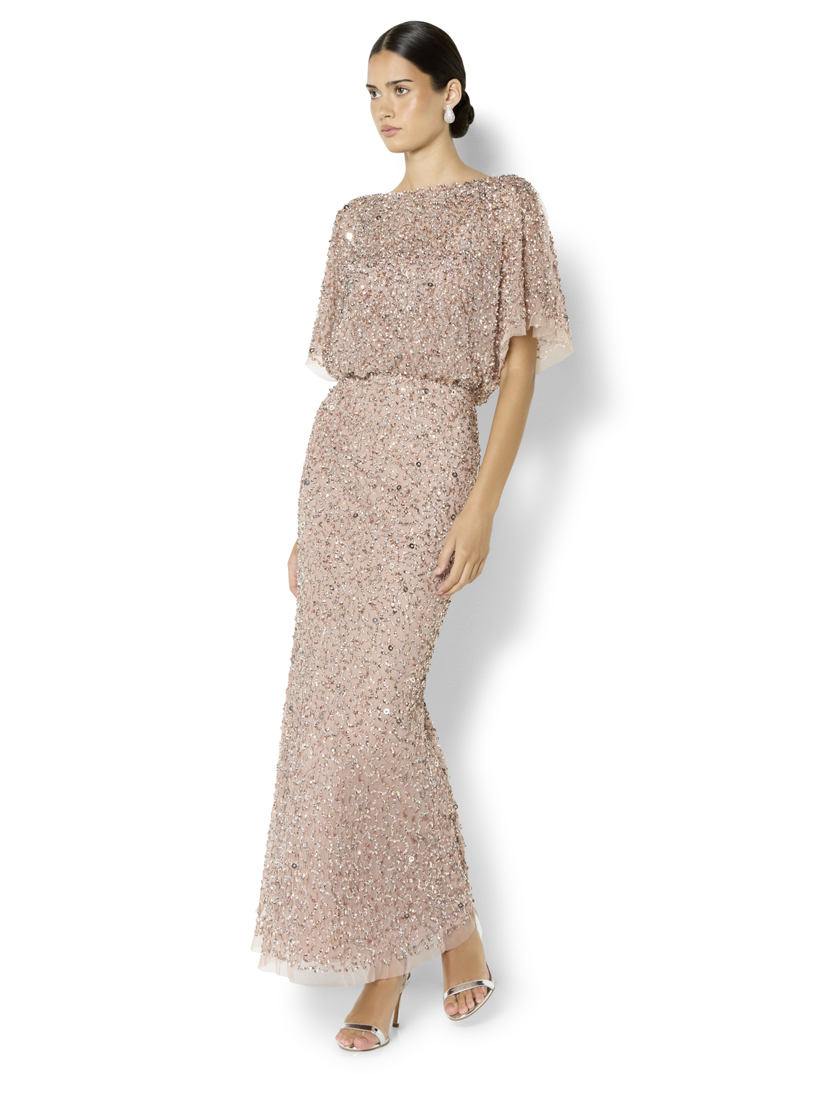 Mimi Vintage Pink Hand Beaded Gown