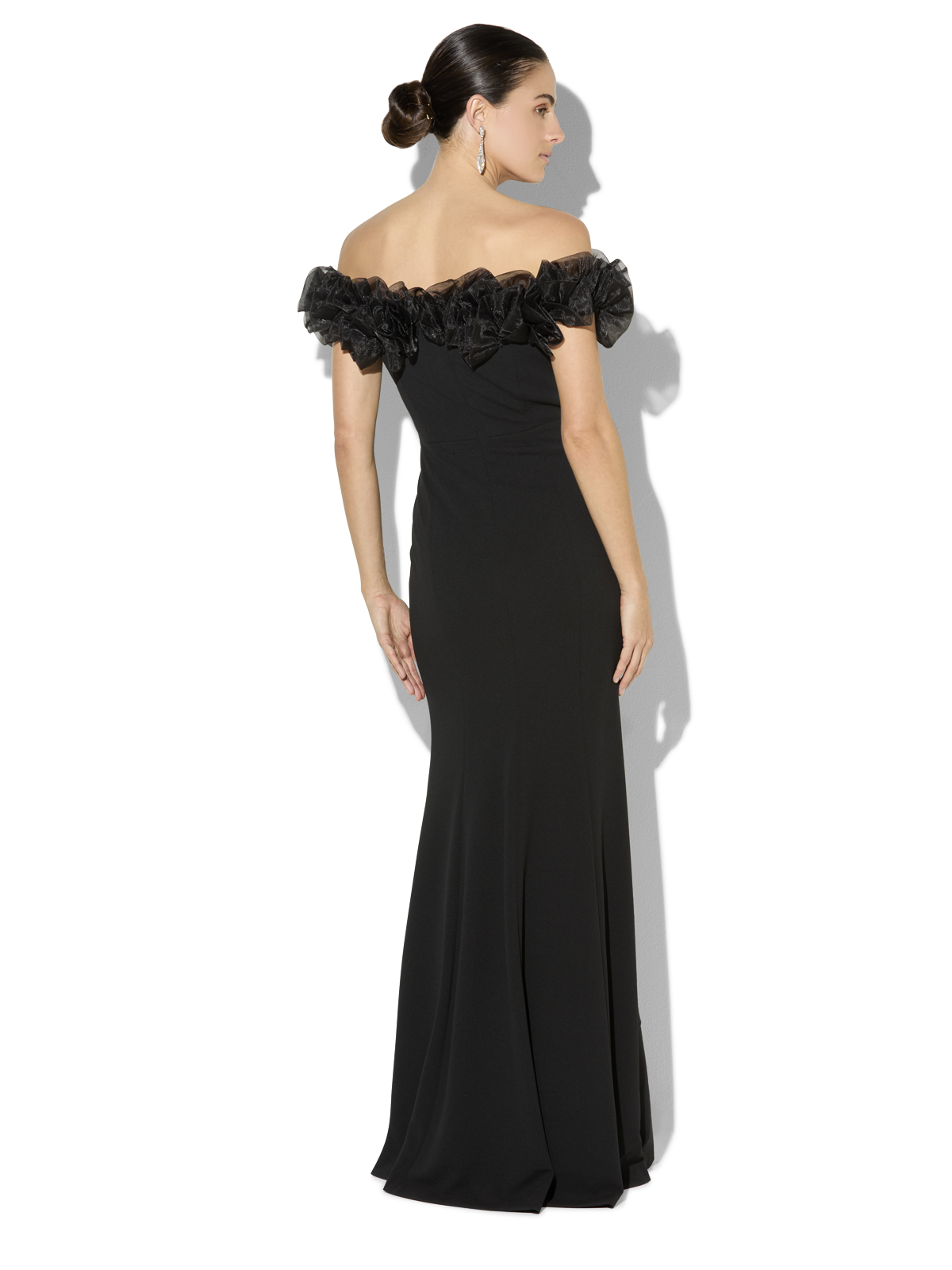 Mischa Black Organza Rose Gown