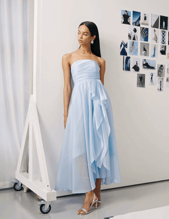 Lila Sky Blue Organza Gown