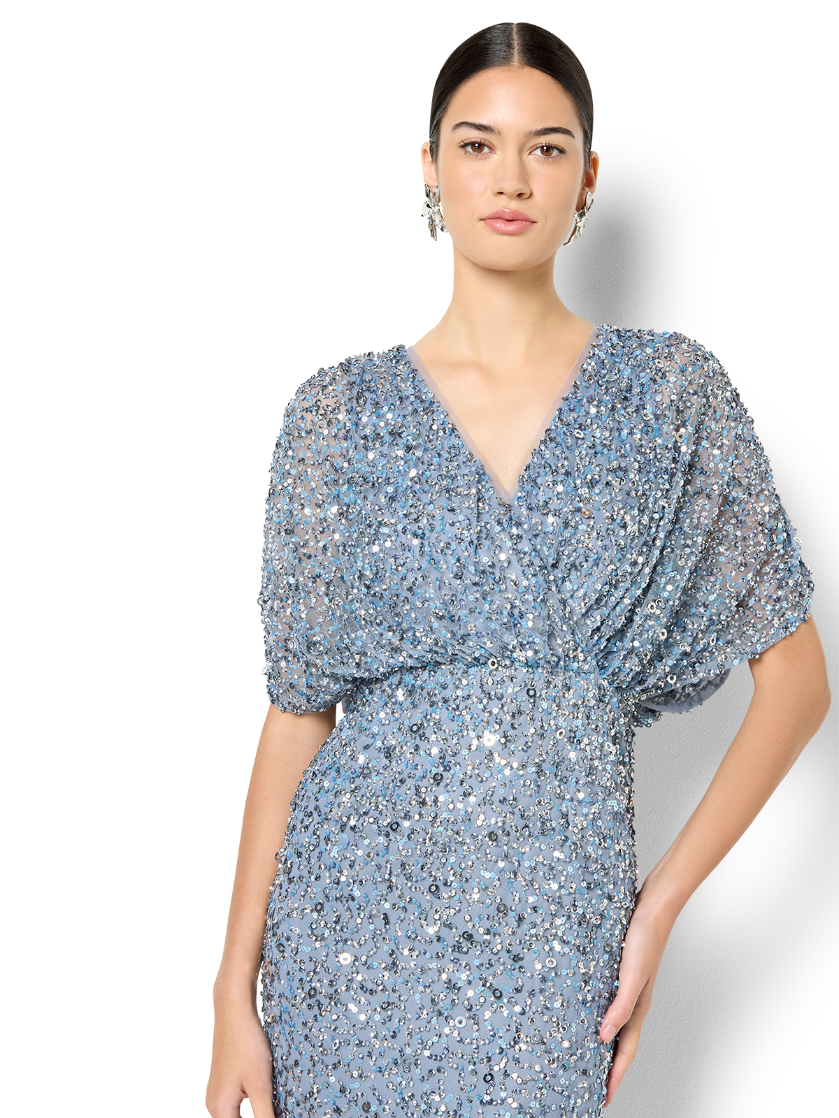 Natasha Sky Blue Hand Beaded Gown