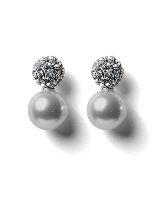 Orphia Gunmetal Pearl Earrings