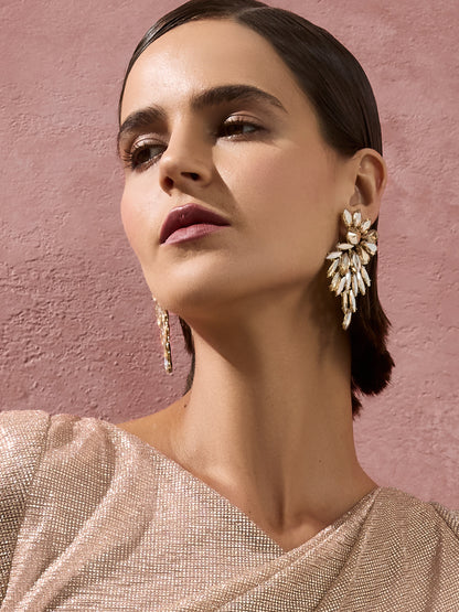 Pia Gold Crystal Earrings