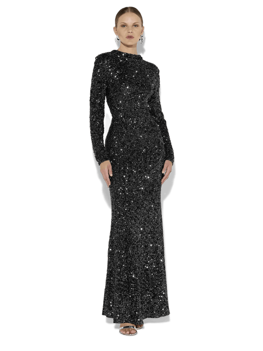 Rapture Black Sequin Gown