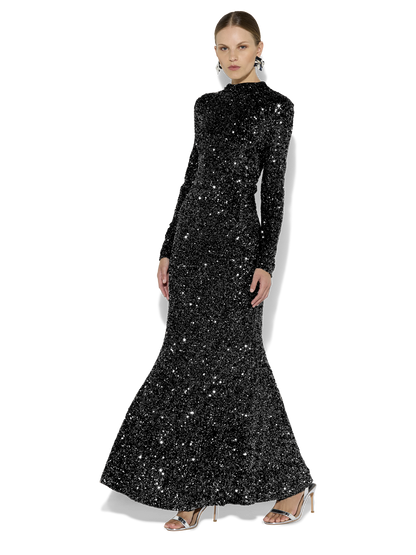 Rapture Black Sequin Gown