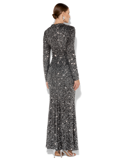 Rapture Gunmetal Sequin Gown