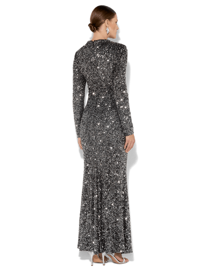 Rapture Gunmetal Sequin Gown