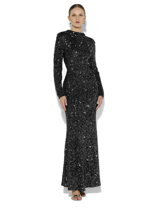 Rapture Black Sequin Gown