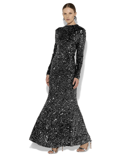 Rapture Black Sequin Gown