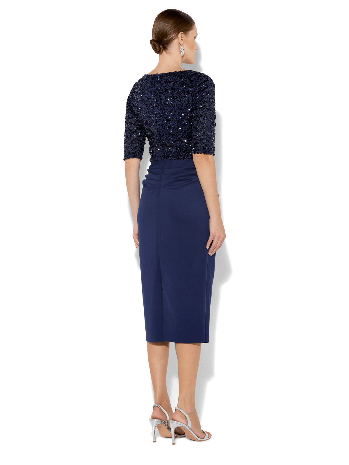 Reeva Navy Sequin Cocktail Dress